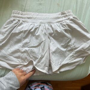 white lululemon shorts